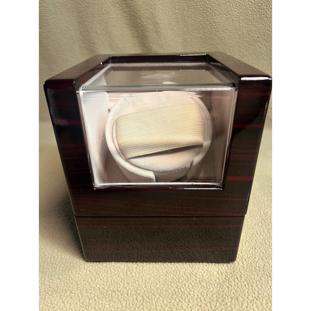 Chiyoda Single Automatic Watch Winder Mahogany Wood Gloss Finish Quiet Motor - Picture 12 of 16
